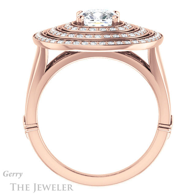 Cushion Cut Forever One Moissanite Engagement Ring #GTJ1057-cushion-fo-r
