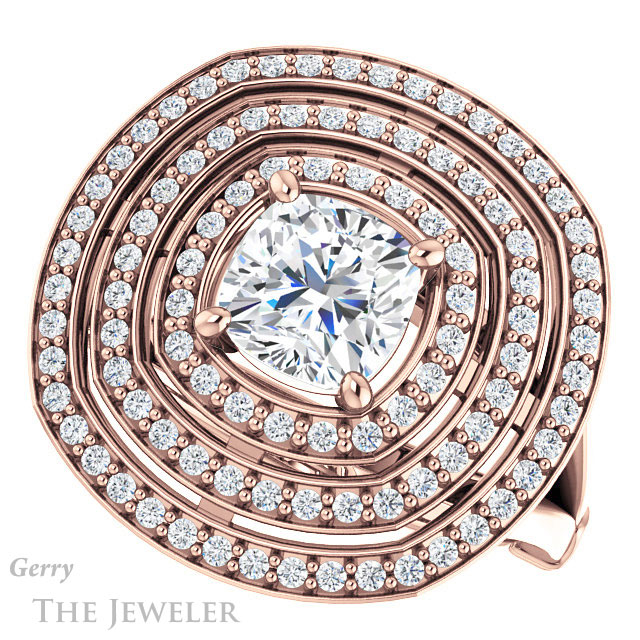 Cushion Cut Forever One Moissanite Engagement Ring #GTJ1057-cushion-fo-r 5 Cushion Cut Forever One Moissanite Engagement Ring #GTJ1057-cushion-fo-r