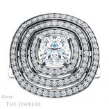 Cushion Cut Forever One Moissanite Engagement Ring #GTJ1057-cushion-fo-w 1 Cushion Cut Forever One Moissanite Engagement Ring #GTJ1057-cushion-fo-w