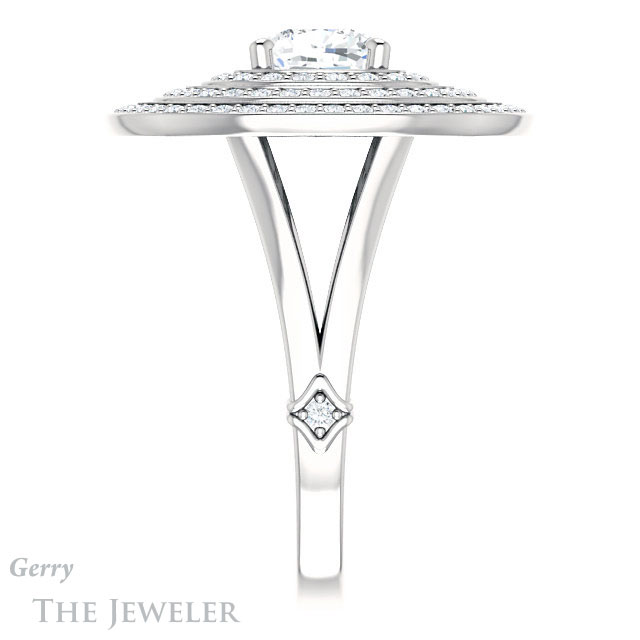 Cushion Cut Forever One Moissanite Engagement Ring #GTJ1057-cushion-fo-w 3 Cushion Cut Forever One Moissanite Engagement Ring #GTJ1057-cushion-fo-w