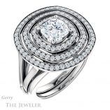 Cushion Cut Forever One Moissanite Engagement Ring #GTJ1057-cushion-fo-w 6 Cushion Cut Forever One Moissanite Engagement Ring #GTJ1057-cushion-fo-w