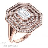 Emerald Cut Forever One Moissanite Engagement Ring #GTJ1057-emerald-fb-r 4 Emerald Cut Forever Brilliant Moissanite Engagement Ring #GTJ1057-emerald-fb-r