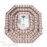 Emerald Cut Forever One Moissanite Engagement Ring #GTJ1057-emerald-fb-r 1 Emerald Cut Forever Brilliant Moissanite Engagement Ring #GTJ1057-emerald-fb-r