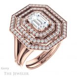 Emerald Cut Forever One Moissanite Engagement Ring #GTJ1057-emerald-fb-r 6 Emerald Cut Forever Brilliant Moissanite Engagement Ring #GTJ1057-emerald-fb-r