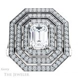 Emerald Cut Forever One Moissanite Engagement Ring #GTJ1057-emerald-fb-w 1 Emerald Cut Forever Brilliant Moissanite Engagement Ring #GTJ1057-emerald-fb-w