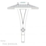 Emerald Cut Forever One Moissanite Engagement Ring #GTJ1057-emerald-fb-w 3 Emerald Cut Forever Brilliant Moissanite Engagement Ring #GTJ1057-emerald-fb-w