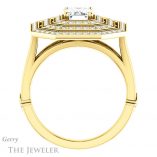 Emerald Cut Forever One Moissanite Engagement Ring #GTJ1057-emerald-fb-y 2 Emerald Cut Forever Brilliant Moissanite Engagement Ring #GTJ1057-emerald-fb-y
