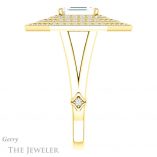 Emerald Cut Forever One Moissanite Engagement Ring #GTJ1057-emerald-fb-y 3 Emerald Cut Forever Brilliant Moissanite Engagement Ring #GTJ1057-emerald-fb-y