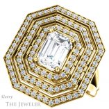 Emerald Cut Forever One Moissanite Engagement Ring #GTJ1057-emerald-fb-y 5 Emerald Cut Forever Brilliant Moissanite Engagement Ring #GTJ1057-emerald-fb-y