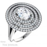Oval Shaped Forever One Moissanite Engagement Ring #GTJ1057-oval-fo-w 4 Oval Shaped Forever One Moissanite Engagement Ring #GTJ1057-oval-fo-w