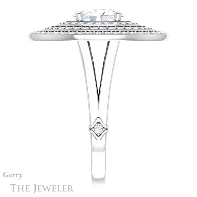 Oval Shaped Forever One Moissanite Engagement Ring #GTJ1057-oval-fo-w 3 Oval Shaped Forever One Moissanite Engagement Ring #GTJ1057-oval-fo-w