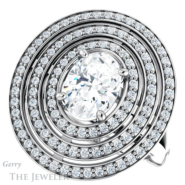 Oval Shaped Forever One Moissanite Engagement Ring #GTJ1057-oval-fo-w 5 Oval Shaped Forever One Moissanite Engagement Ring #GTJ1057-oval-fo-w