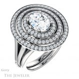 Oval Shaped Forever One Moissanite Engagement Ring #GTJ1057-oval-fo-w 6 Oval Shaped Forever One Moissanite Engagement Ring #GTJ1057-oval-fo-w