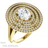 Oval Shaped Forever One Moissanite Engagement Ring #GTJ1057-oval-fo-y