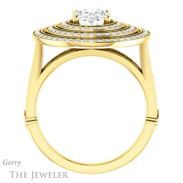 Oval Shaped Forever One Moissanite Engagement Ring #GTJ1057-oval-fo-y