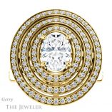Oval Shaped Forever One Moissanite Engagement Ring #GTJ1057-oval-fo-y