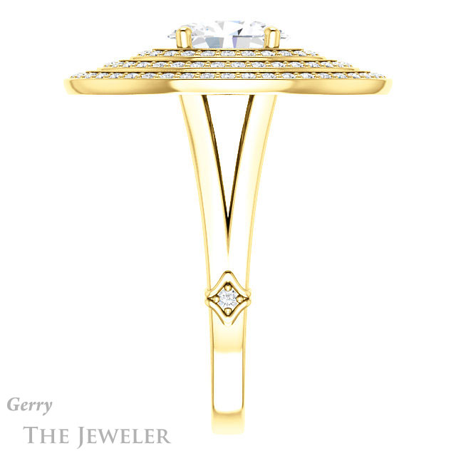 Oval Shaped Forever One Moissanite Engagement Ring #GTJ1057-oval-fo-y