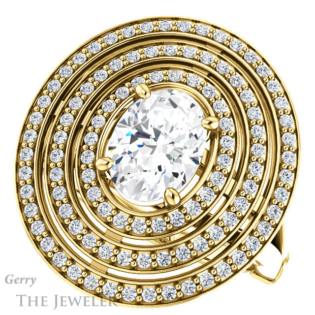 Oval Shaped Forever One Moissanite Engagement Ring #GTJ1057-oval-fo-y
