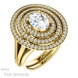 Oval Shaped Forever One Moissanite Engagement Ring #GTJ1057-oval-fo-y