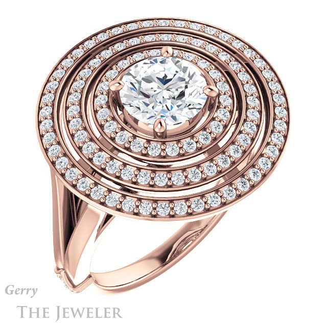 Round Cut Forever One Moissanite Engagement Ring #GTJ1057-round-fo-r 4 Round Cut Forever One Moissanite Engagement Ring #GTJ1057-round-fo-r