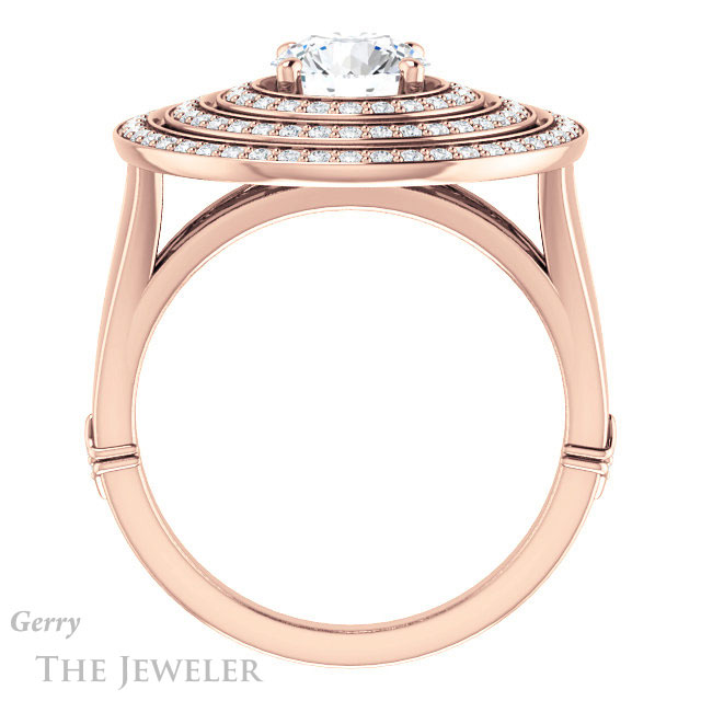 Round Cut Forever One Moissanite Engagement Ring #GTJ1057-round-fo-r