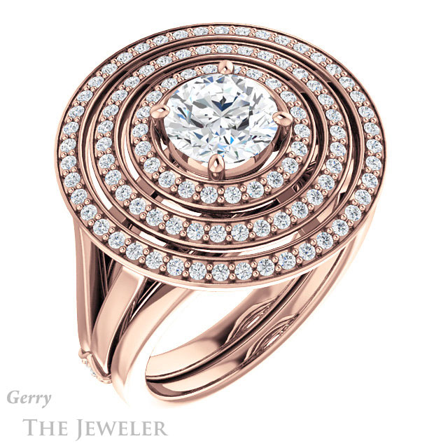 Round Cut Forever One Moissanite Engagement Ring #GTJ1057-round-fo-r 6 Round Cut Forever One Moissanite Engagement Ring #GTJ1057-round-fo-r