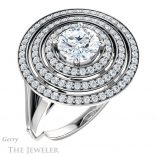 Round Cut Forever One Moissanite Engagement Ring #GTJ1057-round-fo-w 4 Round Cut Forever One Moissanite Engagement Ring #GTJ1057-round-fo-w