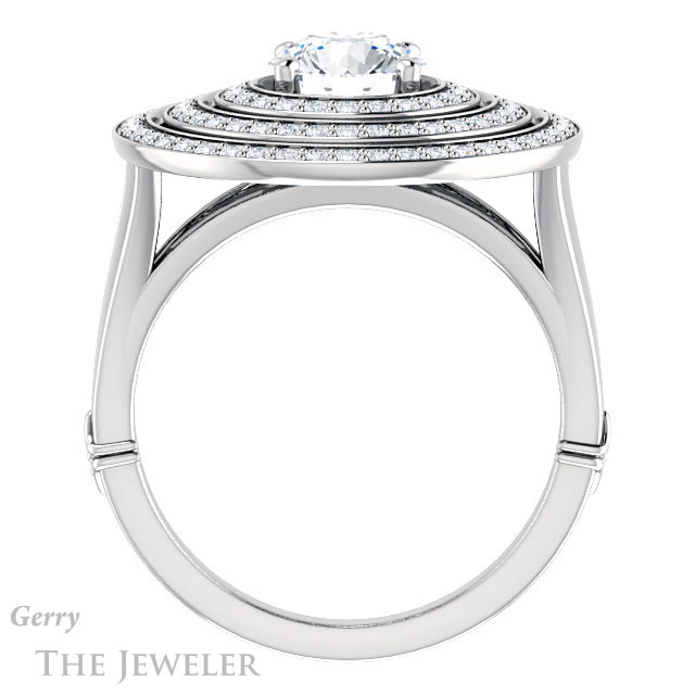 Round Cut Forever One Moissanite Engagement Ring #GTJ1057-round-fo-w 2 Round Cut Forever One Moissanite Engagement Ring #GTJ1057-round-fo-w