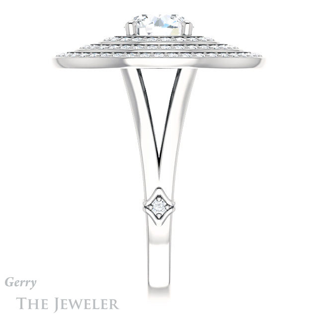 Round Cut Forever One Moissanite Engagement Ring #GTJ1057-round-fo-w 3 Round Cut Forever One Moissanite Engagement Ring #GTJ1057-round-fo-w