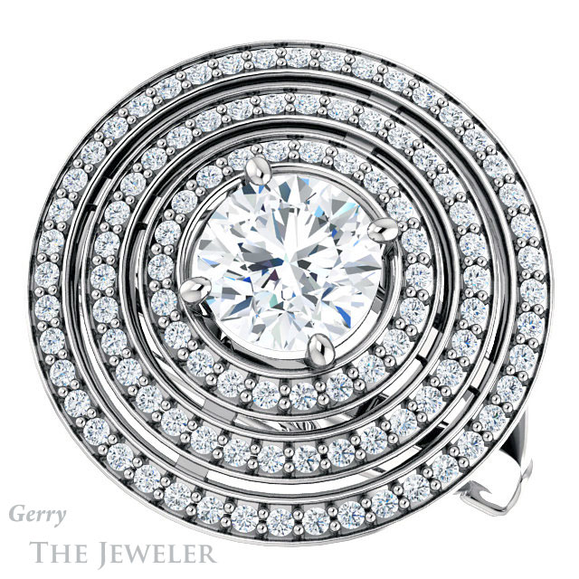 Round Cut Forever One Moissanite Engagement Ring #GTJ1057-round-fo-w 5 Round Cut Forever One Moissanite Engagement Ring #GTJ1057-round-fo-w