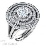Round Cut Forever One Moissanite Engagement Ring #GTJ1057-round-fo-w 6 Round Cut Forever One Moissanite Engagement Ring #GTJ1057-round-fo-w
