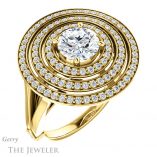 Round Cut Forever One Moissanite Engagement Ring #GTJ1057-round-fo-y 4 Round Cut Forever One Moissanite Engagement Ring #GTJ1057-round-fo-y