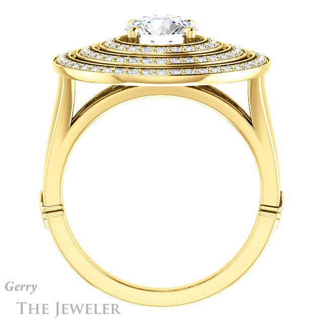 Round Cut Forever One Moissanite Engagement Ring #GTJ1057-round-fo-y 2 Round Cut Forever One Moissanite Engagement Ring #GTJ1057-round-fo-y