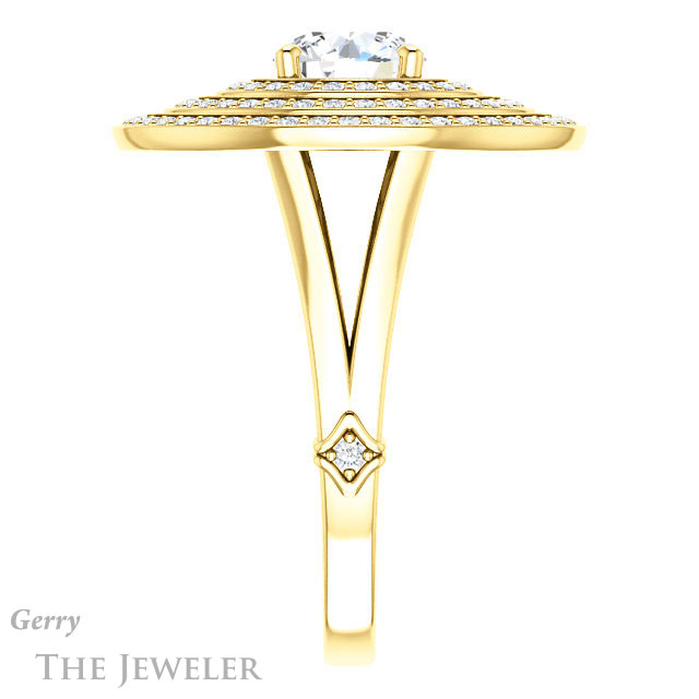 Round Cut Forever One Moissanite Engagement Ring #GTJ1057-round-fo-y 3 Round Cut Forever One Moissanite Engagement Ring #GTJ1057-round-fo-y