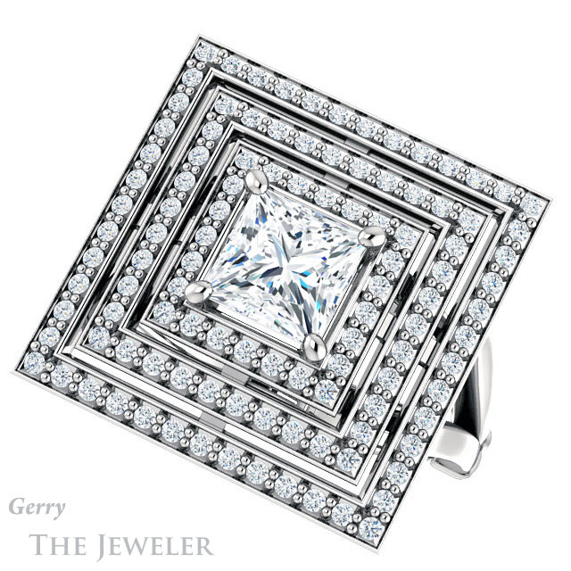 Princess Cut Forever One Moissanite Engagement Ring #GTJ1057-square-fo-w 5 Princess Cut Forever One Moissanite Engagement Ring #GTJ1057-square-fo-w