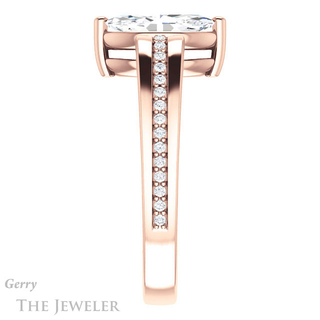 Marquise Cut Forever One Moissanite Engagement Ring #GTJ1058-marquise-fb-r | Gerry The Jeweler Marquise Cut Forever Brilliant Moissanite Engagement Ring #GTJ1058-marquise-fb-r