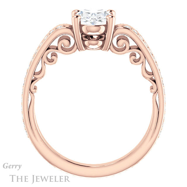 Oval Shaped Forever One Moissanite Engagement Ring #GTJ1058-oval-fo-r | Gerry The Jeweler Oval Shaped Forever One Moissanite Engagement Ring #GTJ1058-oval-fo-r