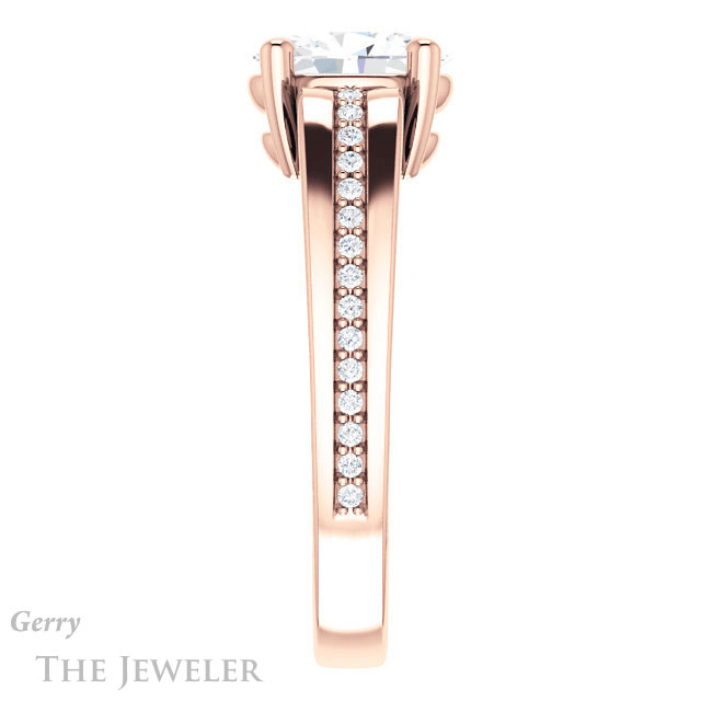 Oval Shaped Forever One Moissanite Engagement Ring #GTJ1058-oval-fo-r | Gerry The Jeweler Oval Shaped Forever One Moissanite Engagement Ring #GTJ1058-oval-fo-r