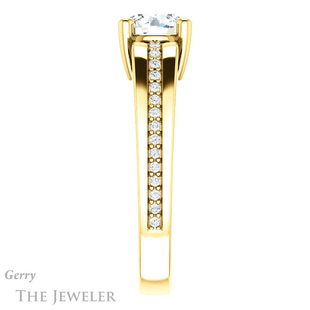 Round Cut Forever One Moissanite Engagement Ring #GTJ1058-round-fo-y | Gerry The Jeweler Round Cut Forever One Moissanite Engagement Ring #GTJ1058-round-fo-y