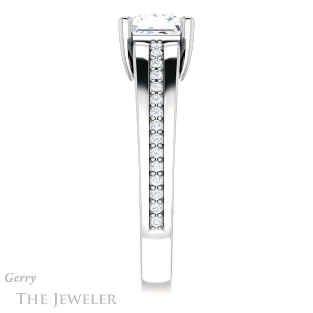 Princess Cut Forever One Moissanite Engagement Ring #GTJ1058-square-fo-w | Gerry The Jeweler Princess Cut Forever One Moissanite Engagement Ring #GTJ1058-square-fo-w
