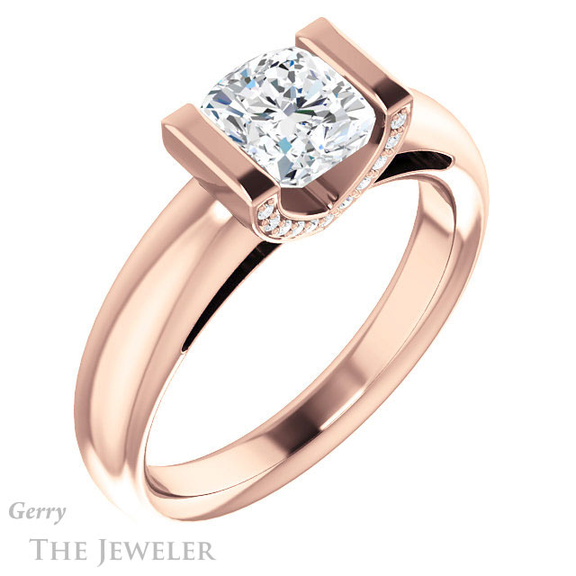 Cushion Cut Forever One Moissanite Engagement Ring #GTJ1059-cushion-fo-r 4 Cushion Cut Forever One Moissanite Engagement Ring #GTJ1059-cushion-fo-r