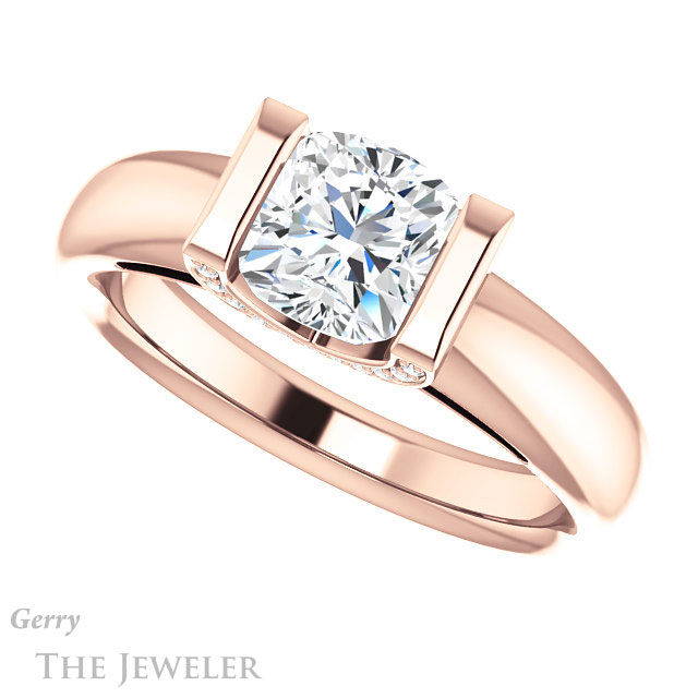 Cushion Cut Forever One Moissanite Engagement Ring #GTJ1059-cushion-fo-r 5 Cushion Cut Forever One Moissanite Engagement Ring #GTJ1059-cushion-fo-r