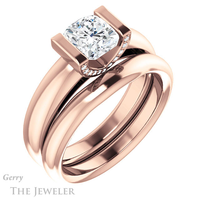 Cushion Cut Forever One Moissanite Engagement Ring #GTJ1059-cushion-fo-r 6 Cushion Cut Forever One Moissanite Engagement Ring #GTJ1059-cushion-fo-r