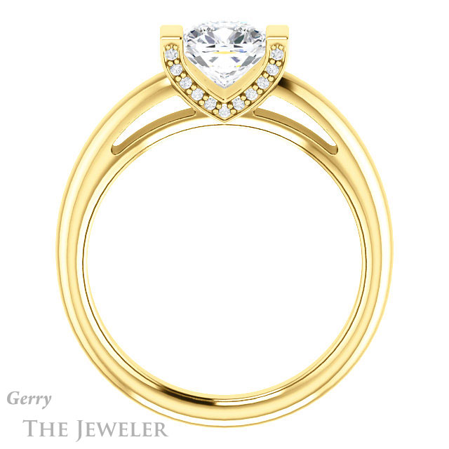 Cushion Cut Forever One Moissanite Engagement Ring #GTJ1059-cushion-fo-y 2 Cushion Cut Forever One Moissanite Engagement Ring #GTJ1059-cushion-fo-y