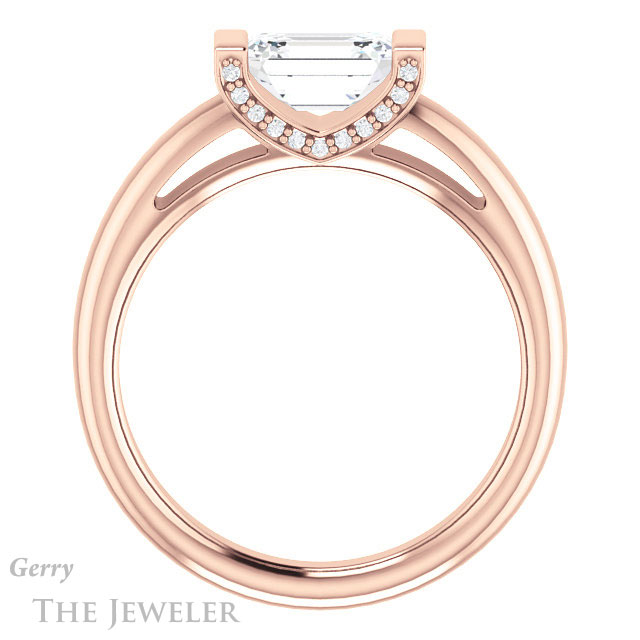 Emerald Cut Forever Brilliant Moissanite Engagement Ring #GTJ1059-emerald-fb-r