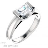 Emerald Cut Forever Brilliant Moissanite Engagement Ring #GTJ1059-emerald-fb-w