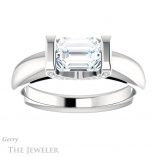 Emerald Cut Forever Brilliant Moissanite Engagement Ring #GTJ1059-emerald-fb-w