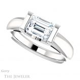 Emerald Cut Forever Brilliant Moissanite Engagement Ring #GTJ1059-emerald-fb-w