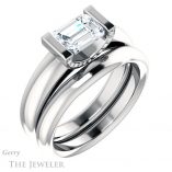 Emerald Cut Forever Brilliant Moissanite Engagement Ring #GTJ1059-emerald-fb-w