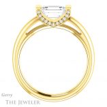 Emerald Cut Forever One Moissanite Engagement Ring #GTJ1059-emerald-fb-y 2 Emerald Cut Forever Brilliant Moissanite Engagement Ring #GTJ1059-emerald-fb-y
